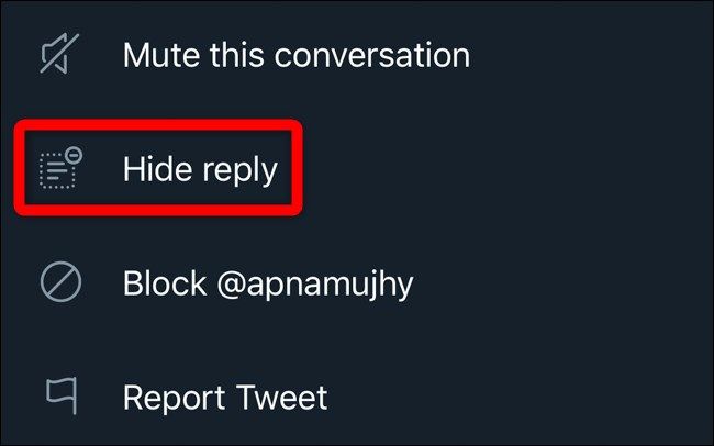 Twitter Mobile Hide Replies Click Hide Reply