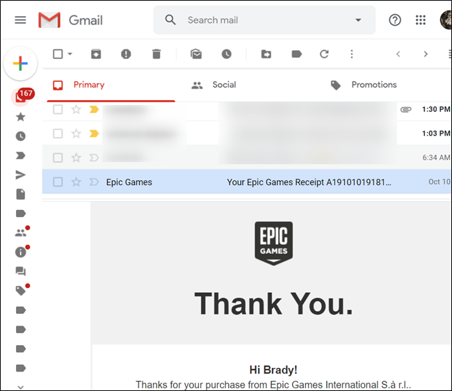 With horizontal split, email contents will appear on the bottom, while the list of emails is on the top.
