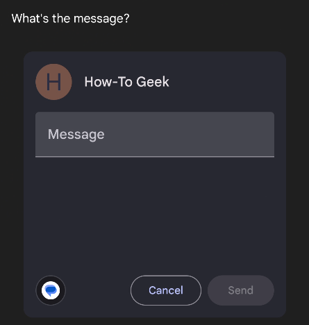Google Assistant sending text.