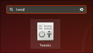 The Tweaks icon in Ubuntu 18.04