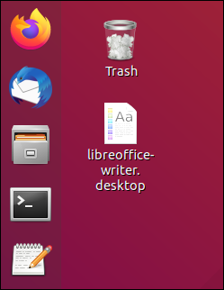 Desktop icon immediately after being dragged to the desktop