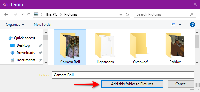 Add Folder to Pictures