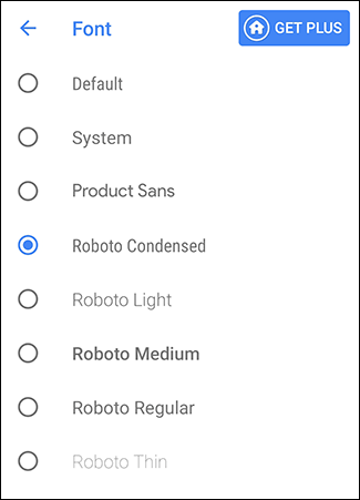Select your chosen font in the Action Launcher Font menu