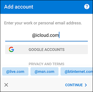 Type your iCloud email and tap Continue