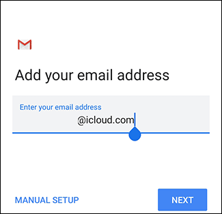 Type your iCloud email address and tap Next