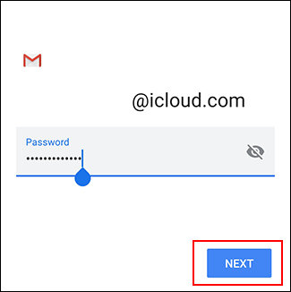 Type your iCloud password and tap Next