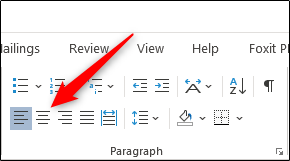 Center text in Word