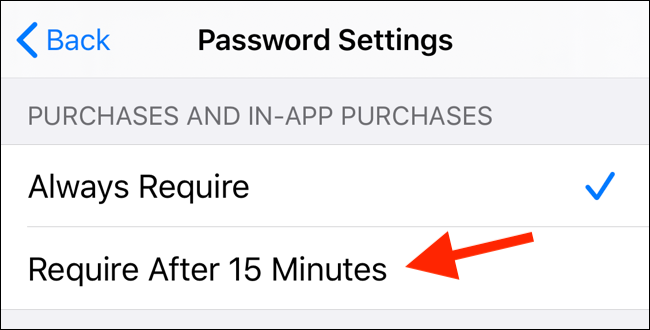 Change the password settings for App Store
