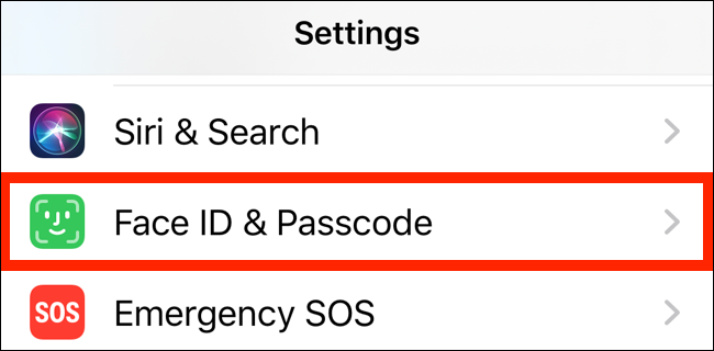 Click on Face ID and Passcode section from Settings