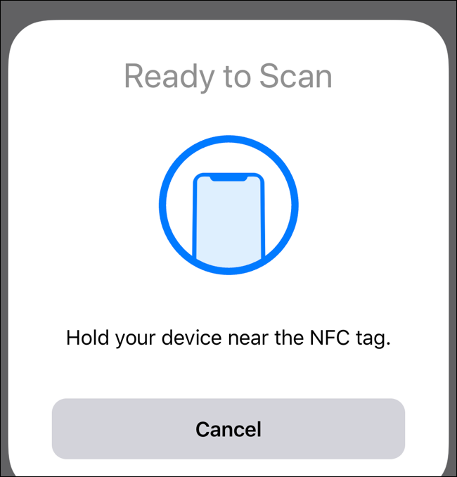 Hold the NFC tag near your iPhone to scan it