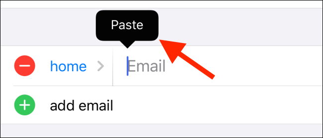 Paste the email addresses
