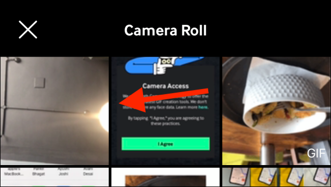 Select a Live Photo from camera roll