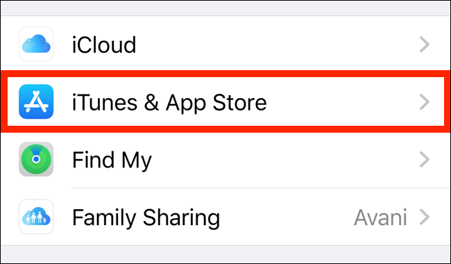 Select iTunes and App Store from your account page