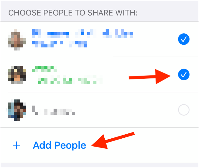 Select users from auto suggest of tap on Add People