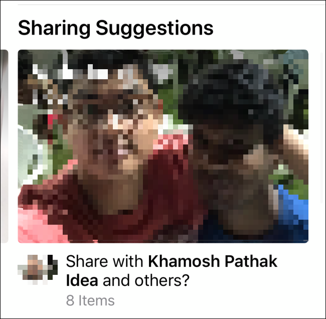 Sharing Suggestions section