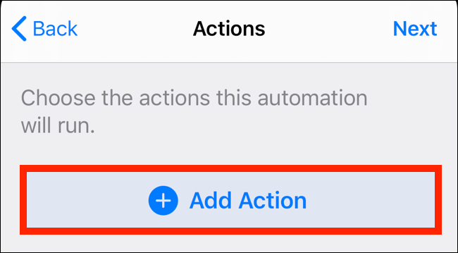 Tap on Add Action