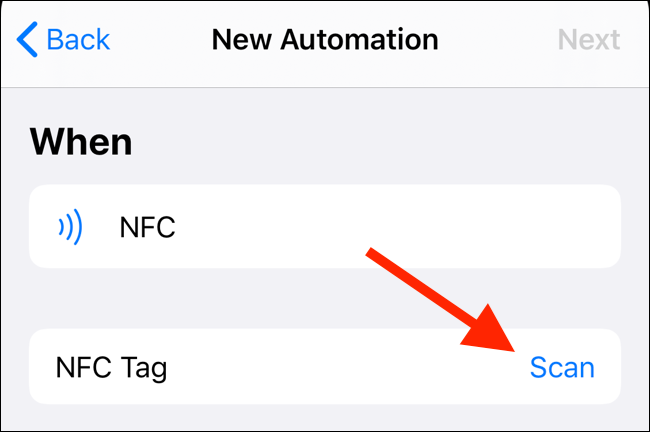 Tap on Scan button to scan NFC tag