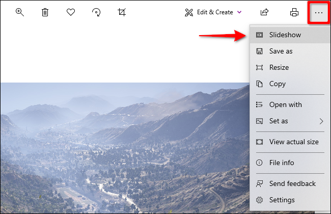 Use Slideshow in Windows 10 Photos App