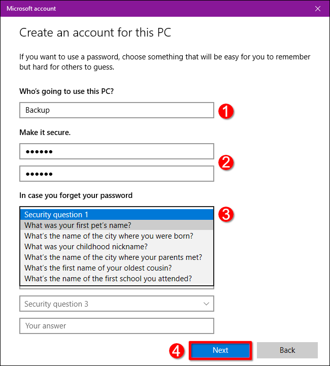 Windows 10 Create Offline Account