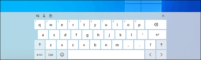 The Windows on-screen keyboard, activated for use