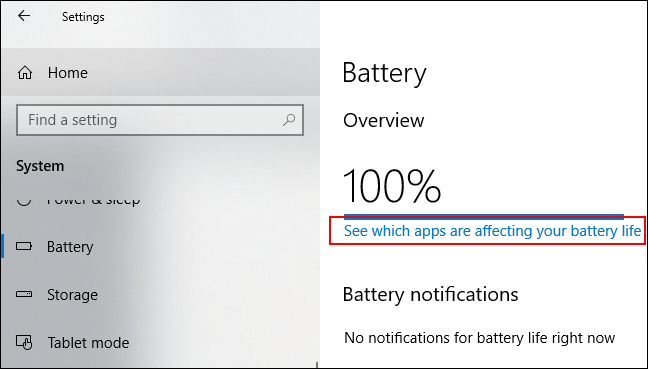 Click &quot;See Which Apps Are Affecting Your Battery Life.&quot;