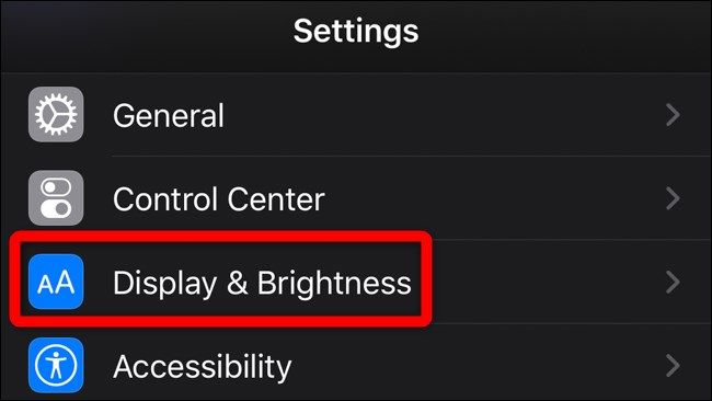 Apple iPhone and iPad Select Display and Brightness