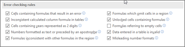 Turn off specific error checking rules