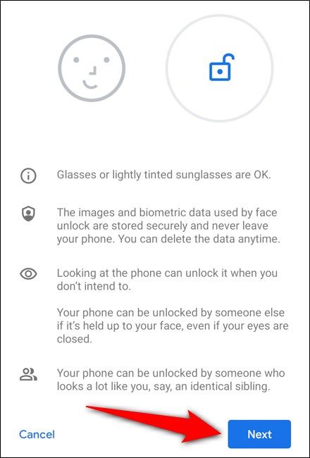 Google Pixel 4 Select Next After Reading Instructions