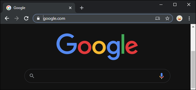 Chrome forcing dark mode on Google's home page.