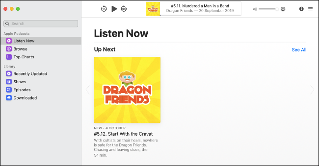 New Podcasts app in macOS Catalina