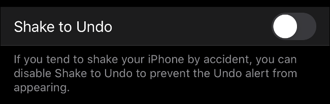Disable Shake to Undo in iOS 13