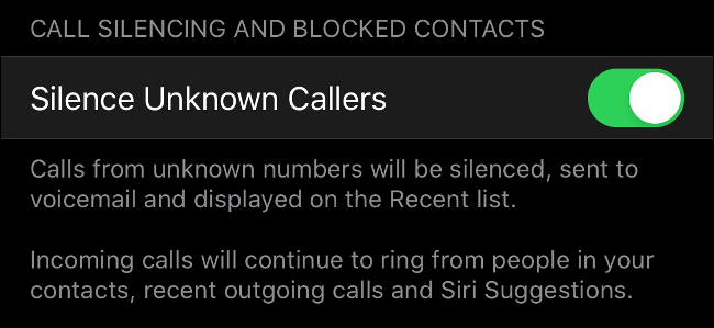 Silence Unknown Callers in iOS 13