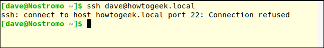 ssh dave@howtogeek.local in a terminal window