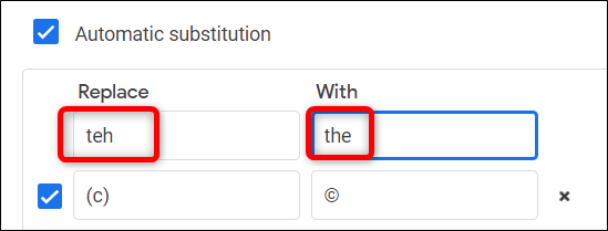 You can use this feature as an autocorrect inside your document to automatically replace misspelled words.