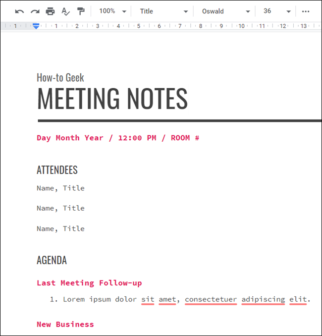 Create a new document that will serve as the bones for your template file.
