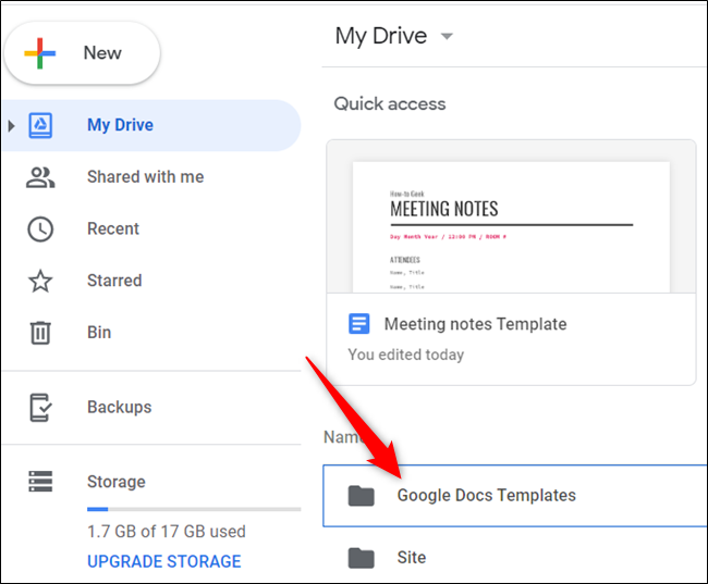 Head to Google Drive and open the folder you just created.