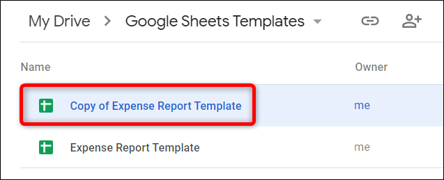 Double-click the copy of your template file to open, rename, or move it.