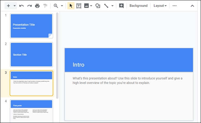 Fire up Google Slides and get the foundation of a template ready to go.