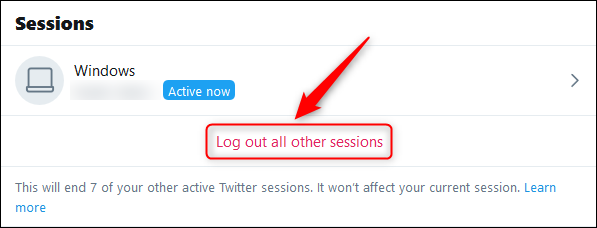 The &quot;Log out all other sessions&quot; option.