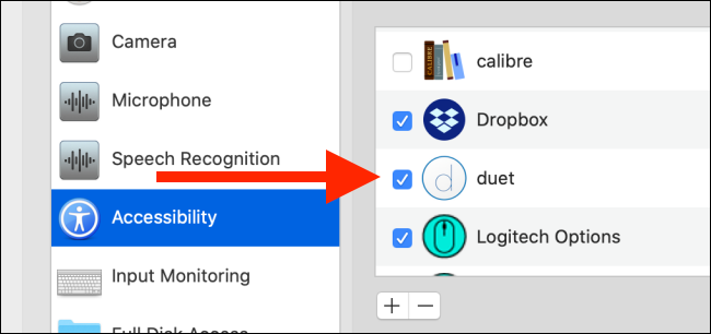 Check Duet option from preferences
