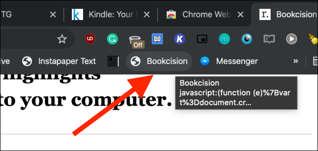 Click on Bookcision bookmarklet