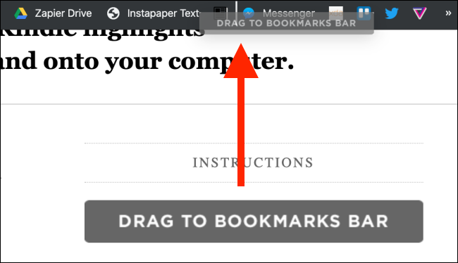Drag the button to the bookmarks bar