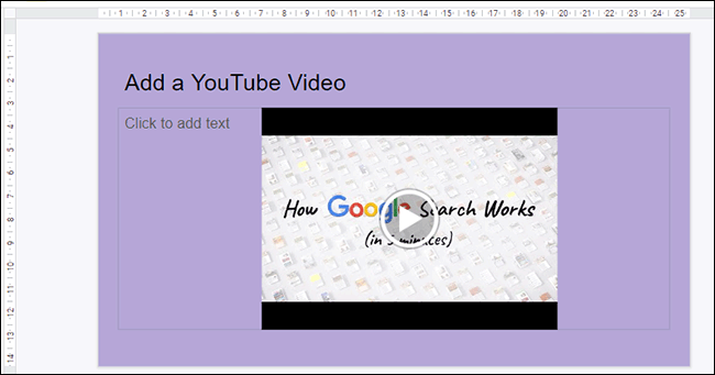 A YouTube video inserted into a Google Slides presentation