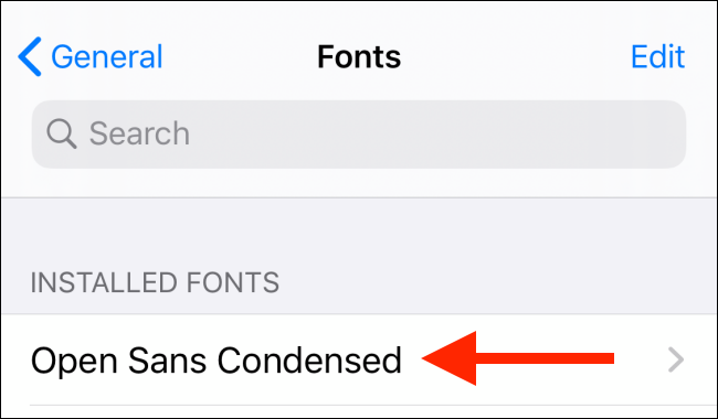 Select a font from the Fonts page in settings