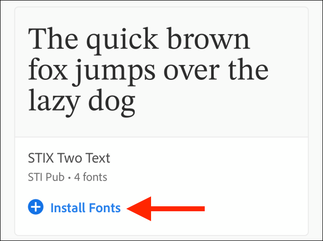 Tap on the Install Fonts button