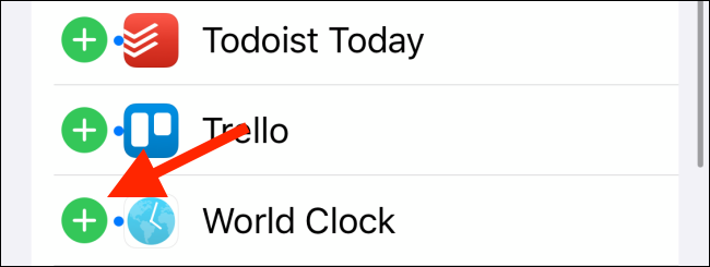 Tap on the Plus button next to World Clock widget name