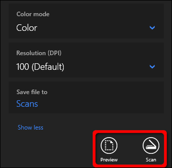 Windows 10 Preview or Scan Document