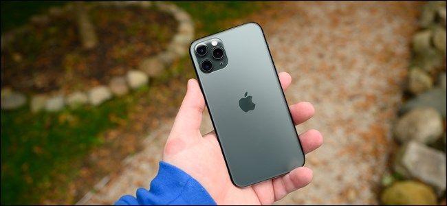 Apple iPhone 11 Pro in hand at park