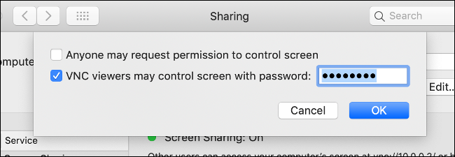 macOS Sharing Computer Settings