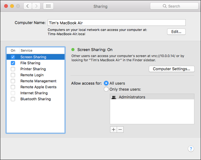 Configure Your Mac for Screen Sharing
